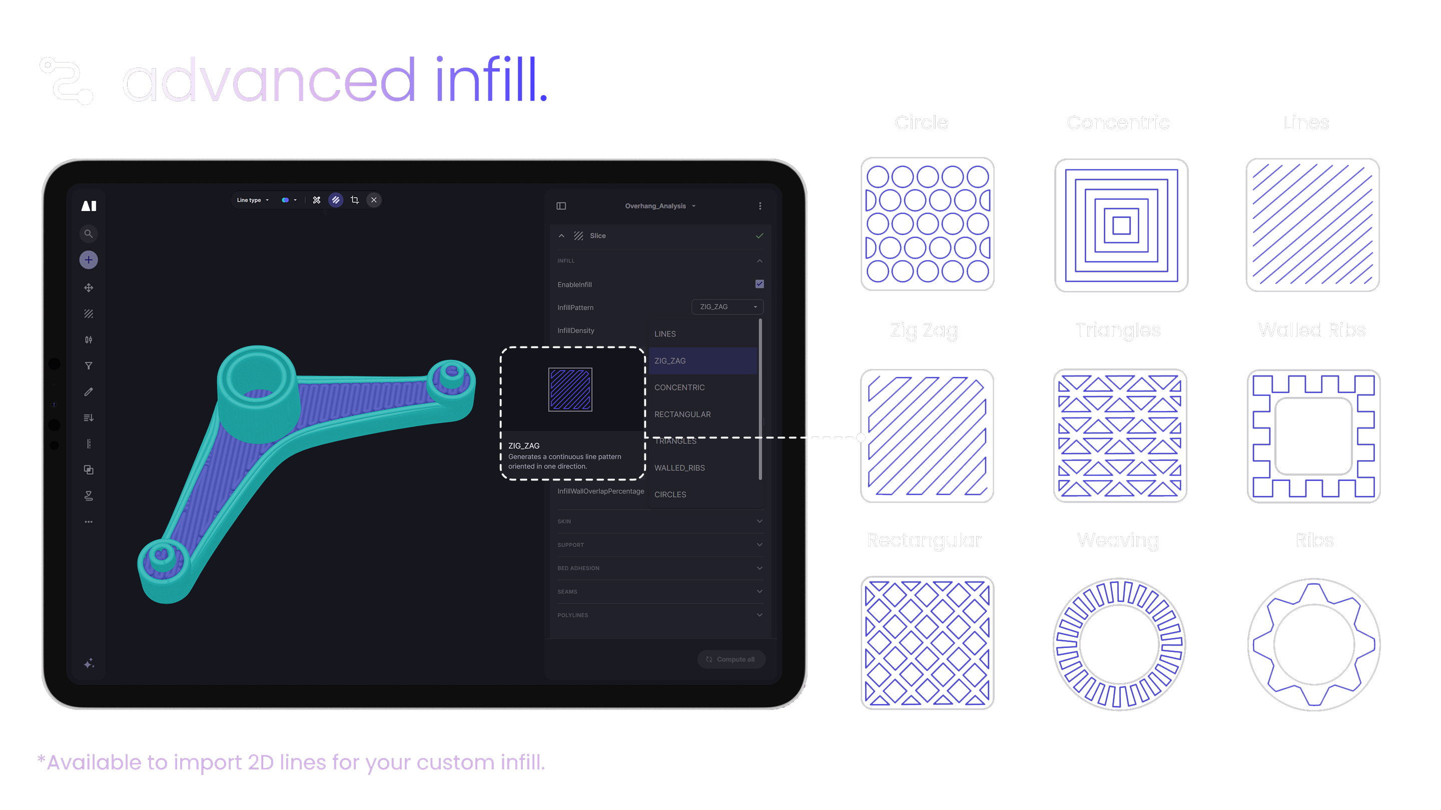 Advanced infill patterns